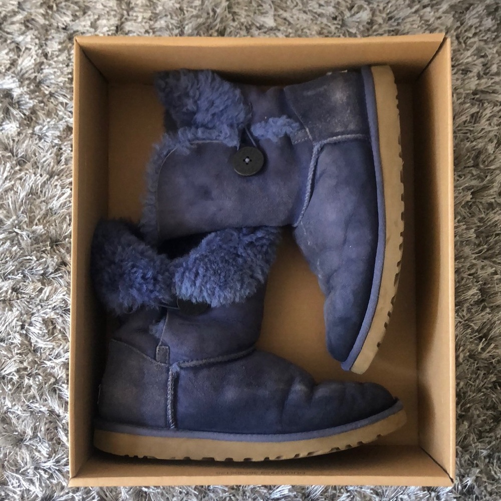 Blue Ugg Boots with Bailey Button